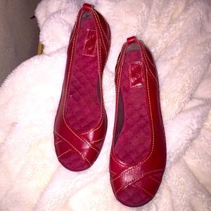 Vintage Indigo By Clarks Red Peep Toe Pumps